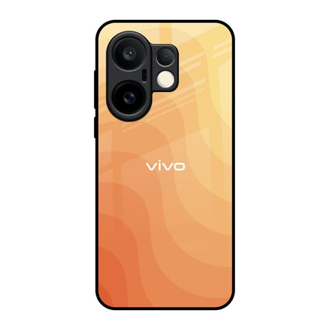 Orange Curve Pattern Vivo X200 FE 5G Glass Back Cover Online