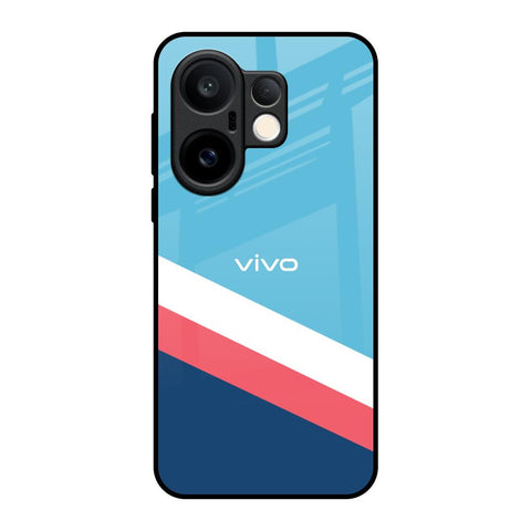 Pink & White Stripes Vivo X200 FE 5G Glass Back Cover Online