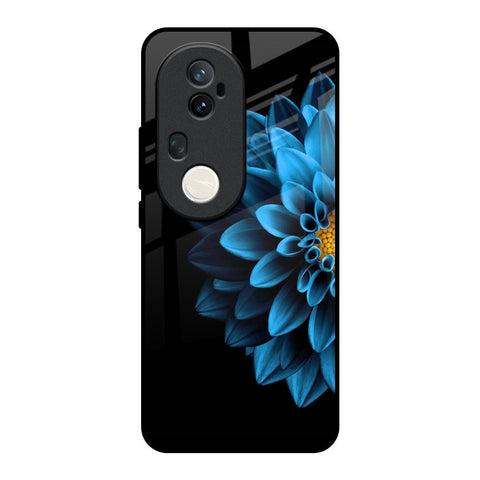 Half Blue Flower Vivo T4 Ultra 5G Glass Back Cover Online