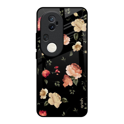 Black Spring Floral Vivo T4 Ultra 5G Glass Back Cover Online