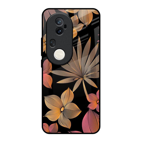 Lines Pattern Flowers Vivo T4 Ultra 5G Glass Back Cover Online
