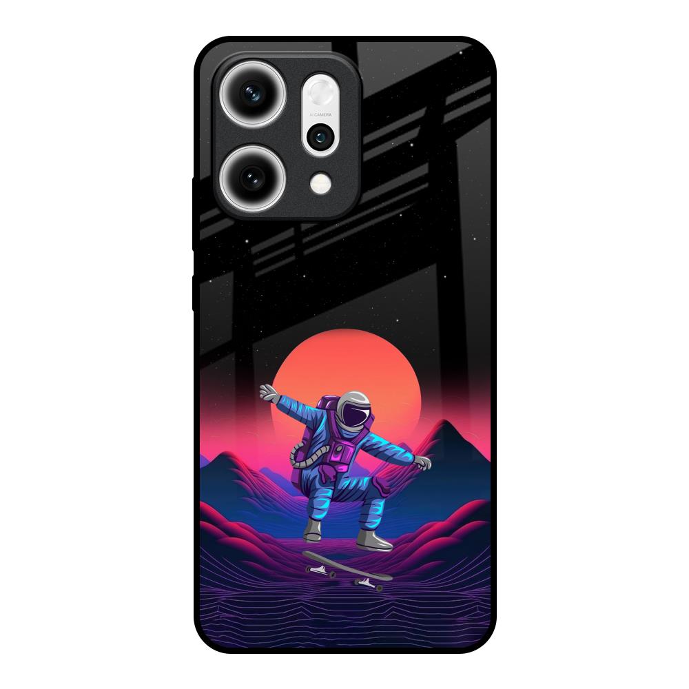 Retro Astronaut Oppo Reno14 5G Glass Back Cover Online