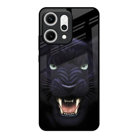 Angry Black Tiger Oppo Reno14 5G Glass Back Cover Online