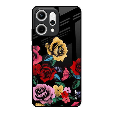 Floral Decorative Oppo Reno14 5G Glass Back Cover Online