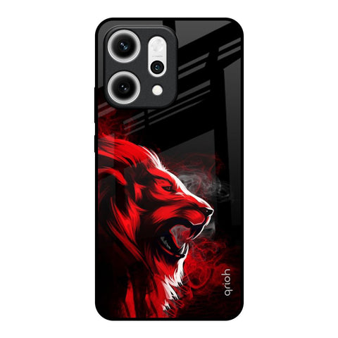 Red Angry Lion Oppo Reno14 5G Glass Back Cover Online
