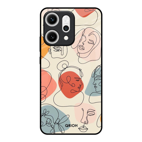 Abstract Faces Oppo Reno14 5G Glass Back Cover Online