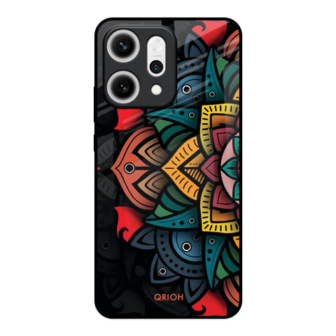 Retro Gorgeous Flower Oppo Reno14 5G Glass Back Cover Online