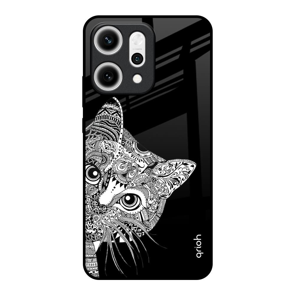 Kitten Mandala Oppo Reno14 5G Glass Back Cover Online
