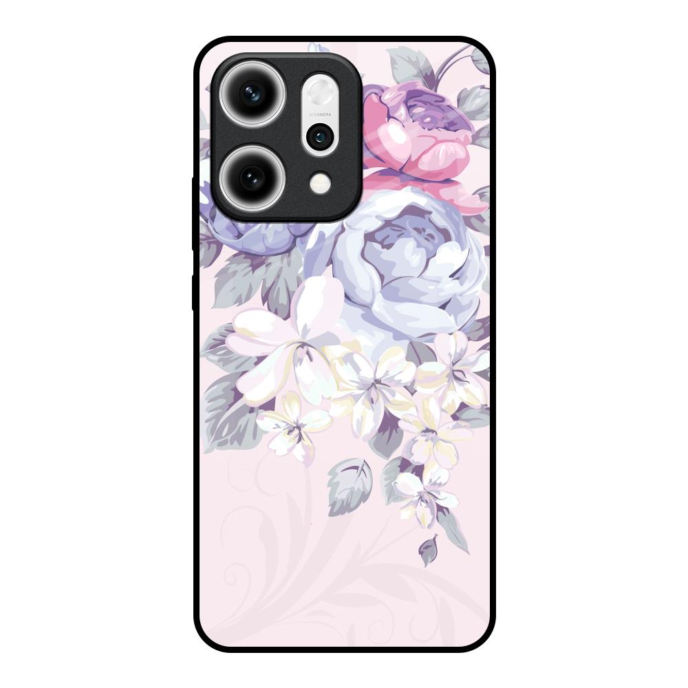 Elegant Floral Oppo Reno14 5G Glass Back Cover Online