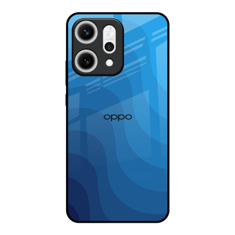 Blue Wave Abstract Oppo Reno14 5G Glass Back Cover Online