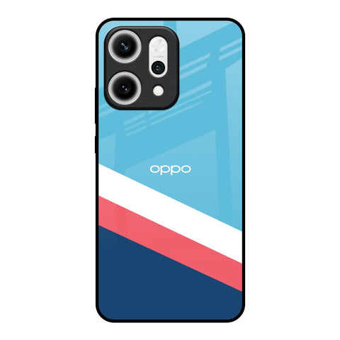 Pink & White Stripes Oppo Reno14 5G Glass Back Cover Online