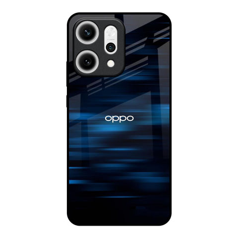 Blue Rough Abstract Oppo Reno14 5G Glass Back Cover Online