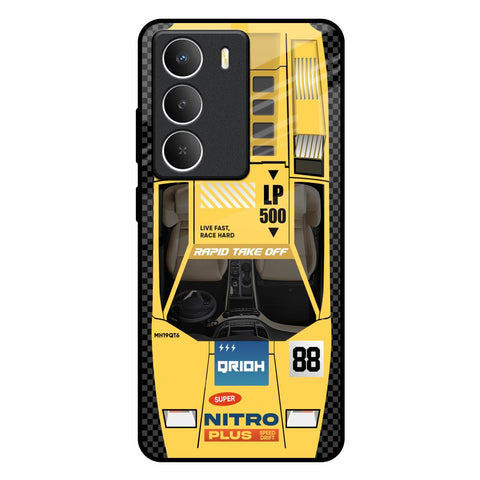 Yellow Racing Car Realme Narzo 80 Lite 5G Glass Back Cover Online