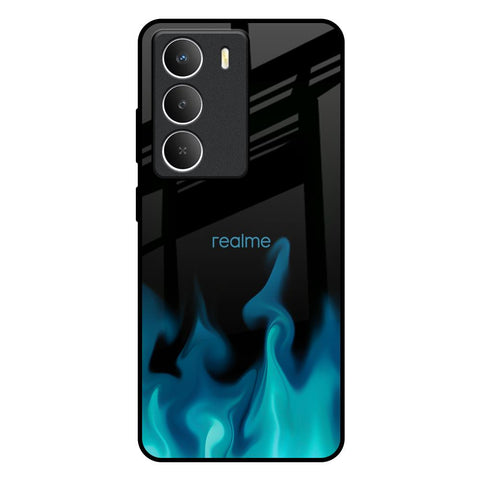 Teal Flames Realme Narzo 80 Lite 5G Glass Back Cover Online
