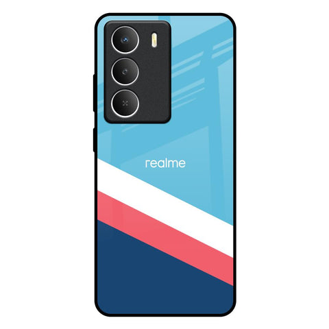 Pink & White Stripes Realme Narzo 80 Lite 5G Glass Back Cover Online