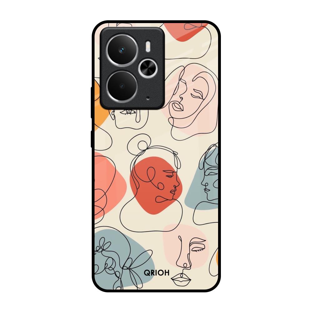 Abstract Faces Realme 14 5G Glass Back Cover Online