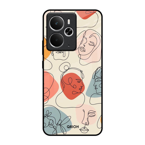 Abstract Faces Realme 14 5G Glass Back Cover Online