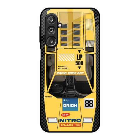 Yellow Racing Car Samsung Galaxy M36 5G Glass Back Cover Online