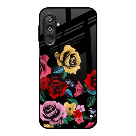 Floral Decorative Samsung Galaxy M36 5G Glass Back Cover Online