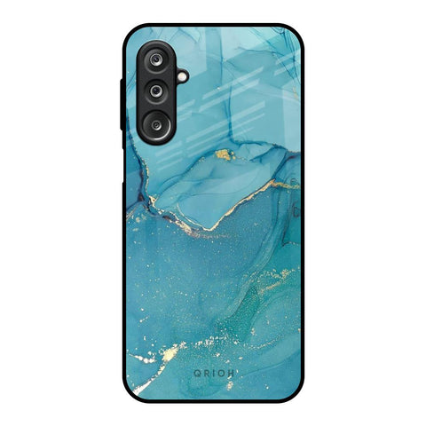 Blue Golden Glitter Samsung Galaxy M36 5G Glass Back Cover Online