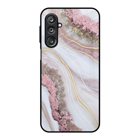 Pink & Gold Gllitter Marble Samsung Galaxy M36 5G Glass Back Cover Online