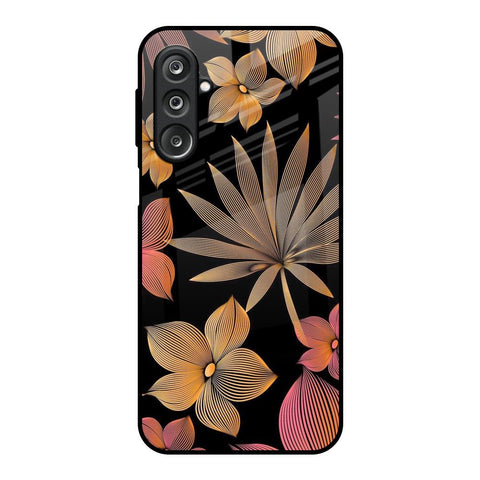 Lines Pattern Flowers Samsung Galaxy M36 5G Glass Back Cover Online