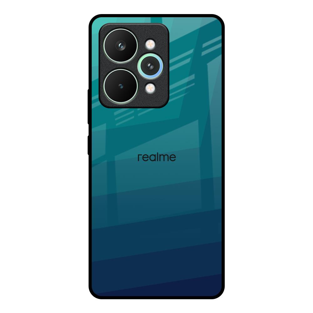 Green Triangle Pattern Realme 15 5G Glass Back Cover Online