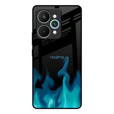 Teal Flames Realme 15 5G Glass Back Cover Online