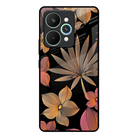 Lines Pattern Flowers Realme 15 Pro 5G Glass Back Cover Online