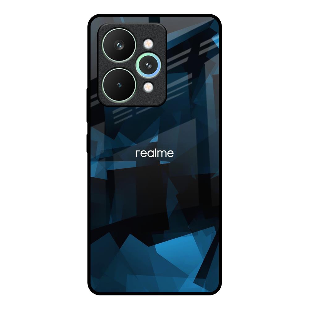 Polygonal Blue Box Realme 15 Pro 5G Glass Back Cover Online