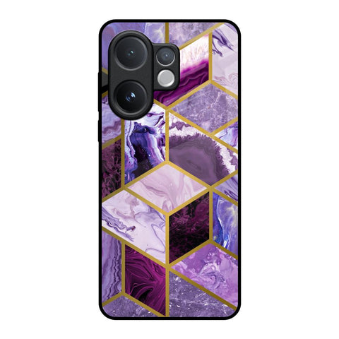 Purple Rhombus Marble Vivo V60 5G Glass Back Cover Online