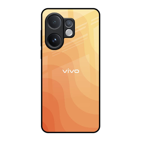 Orange Curve Pattern Vivo V60 5G Glass Back Cover Online
