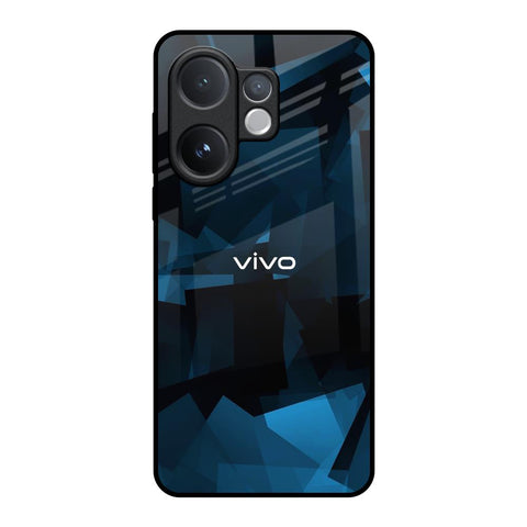 Polygonal Blue Box Vivo V60 5G Glass Back Cover Online