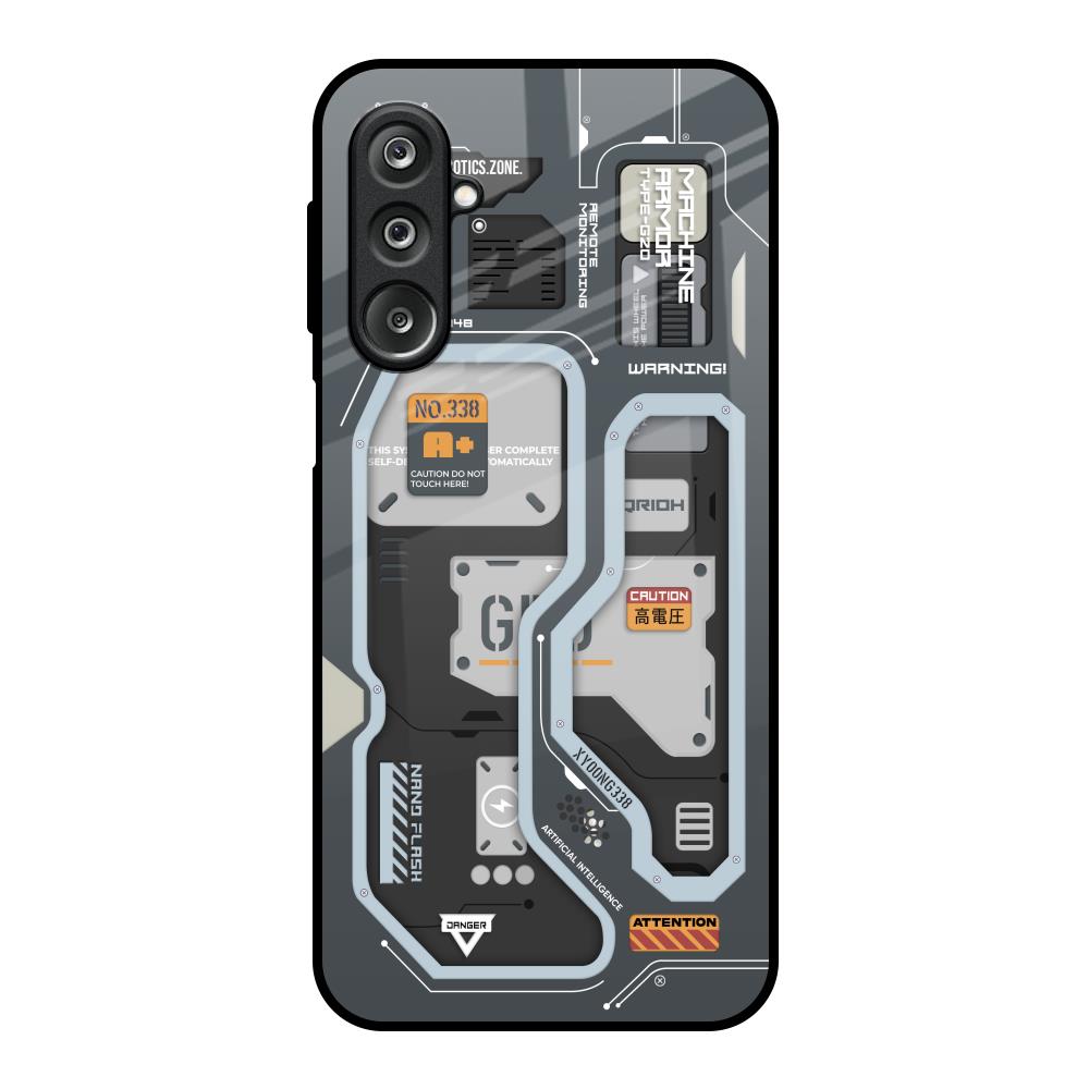 Retro Futuristic Samsung Galaxy F36 5G Glass Back Cover Online