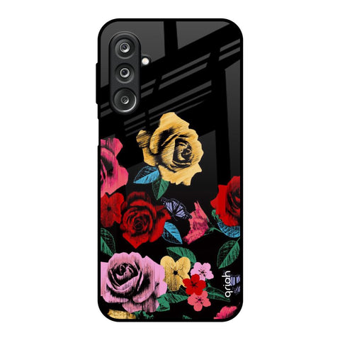 Floral Decorative Samsung Galaxy F36 5G Glass Back Cover Online