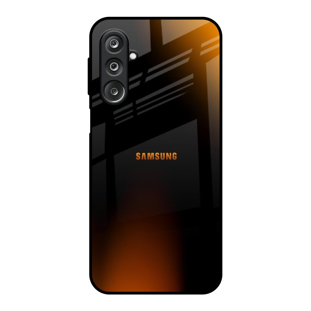 Orange Black Fusion Samsung Galaxy F36 5G Glass Back Cover Online