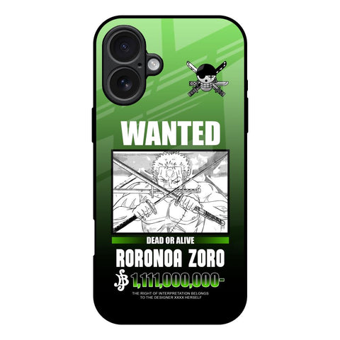 Zoro Wanted iPhone 17 Glass Back Cover Online