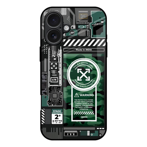 Green Camo Circuit iPhone 17 Glass Back Cover Online