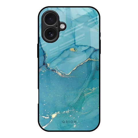 Blue Golden Glitter iPhone 17 Glass Back Cover Online