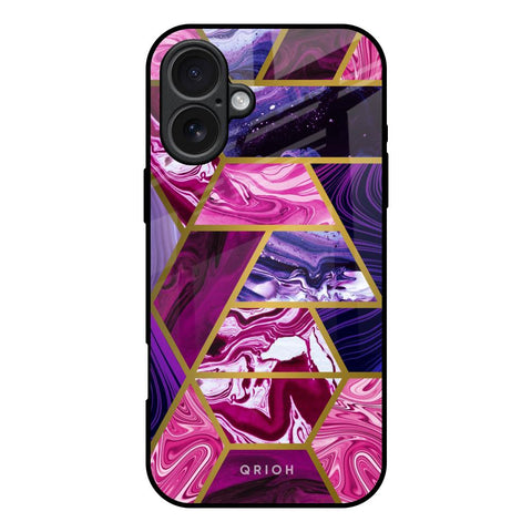 Electroplated Geometric Marble iPhone 17 Glass Back Cover Online