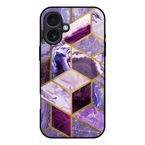 Purple Rhombus Marble iPhone 17 Glass Back Cover Online