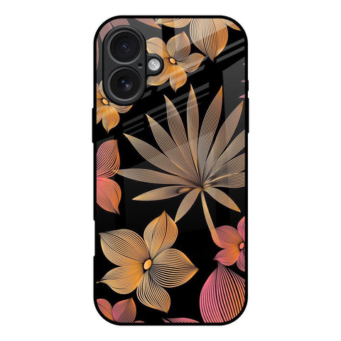 Lines Pattern Flowers iPhone 17 Glass Back Cover Online