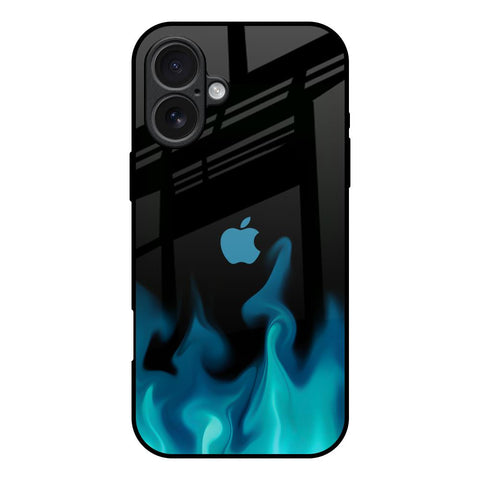 Teal Flames iPhone 17 Glass Back Cover Online