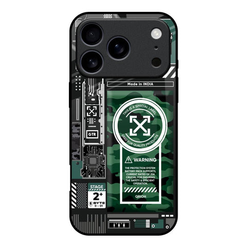 Green Camo Circuit iPhone 17 Pro Glass Back Cover Online