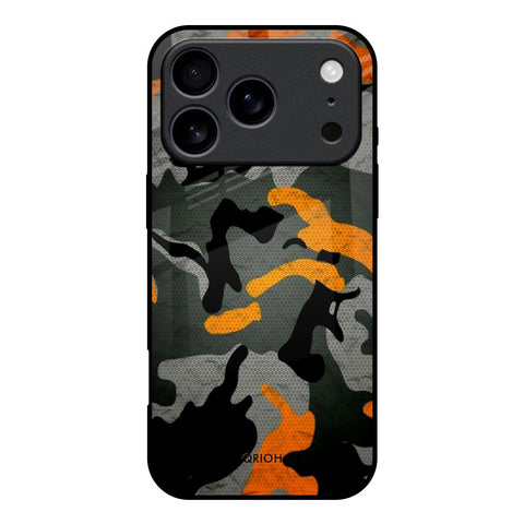 Camouflage Orange iPhone 17 Pro Glass Back Cover Online