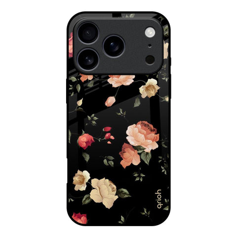 Black Spring Floral iPhone 17 Pro Glass Back Cover Online