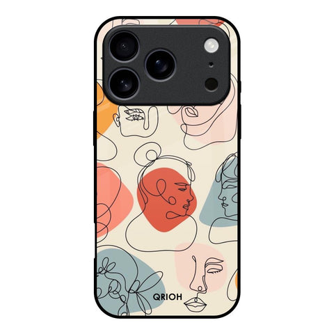 Abstract Faces iPhone 17 Pro Glass Back Cover Online