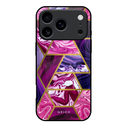 Electroplated Geometric Marble iPhone 17 Pro Glass Back Cover Online