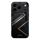 Sleek Golden & Navy iPhone 17 Pro Glass Back Cover Online