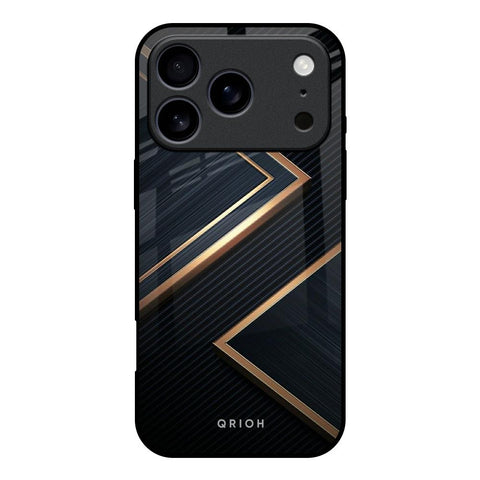 Sleek Golden & Navy iPhone 17 Pro Glass Back Cover Online